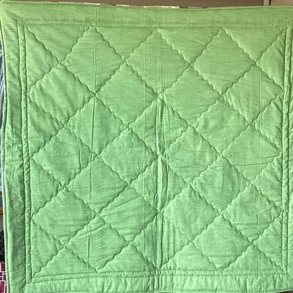 NWT Hand Crafted Greens and Golds Nature Prints Lap Quilt - Picture 12 of 15